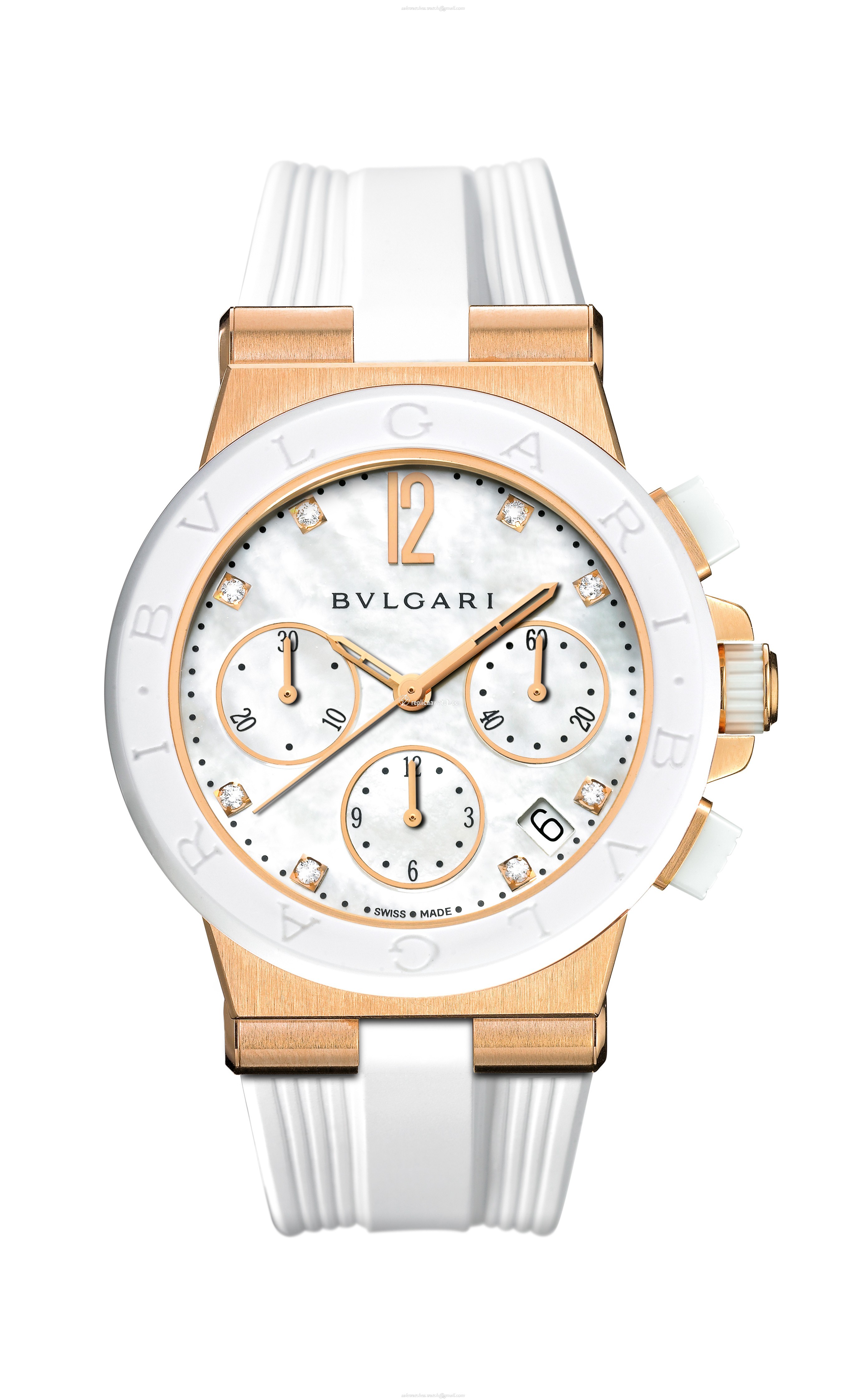 101994 DGP37WGCVDCH/8 Bulgari Diagono Ladies Automatic Chronograph 37 MM