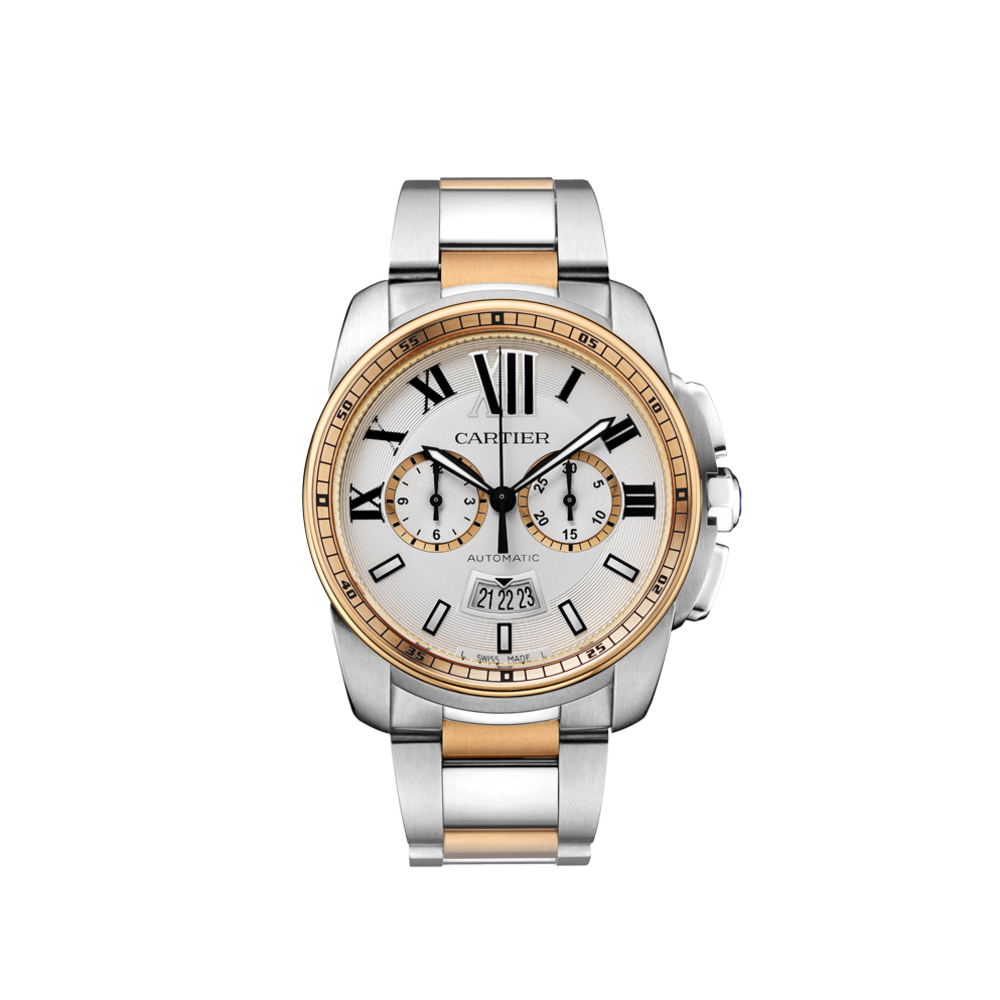W7100042 Cartier Calibre de Cartier Chronograph Pink Gold & Steel