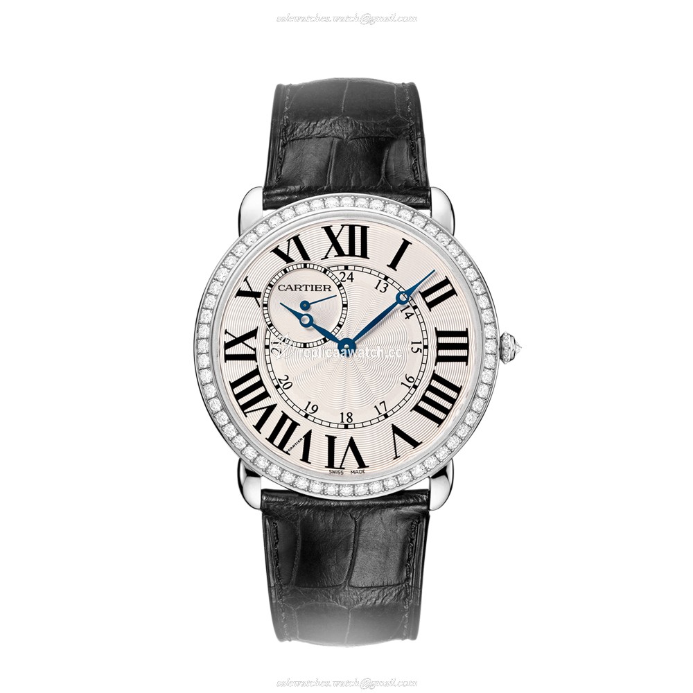 WR007002 Cartier Ronde Louis Cartier 42 MM Manual White Gold & Diamonds