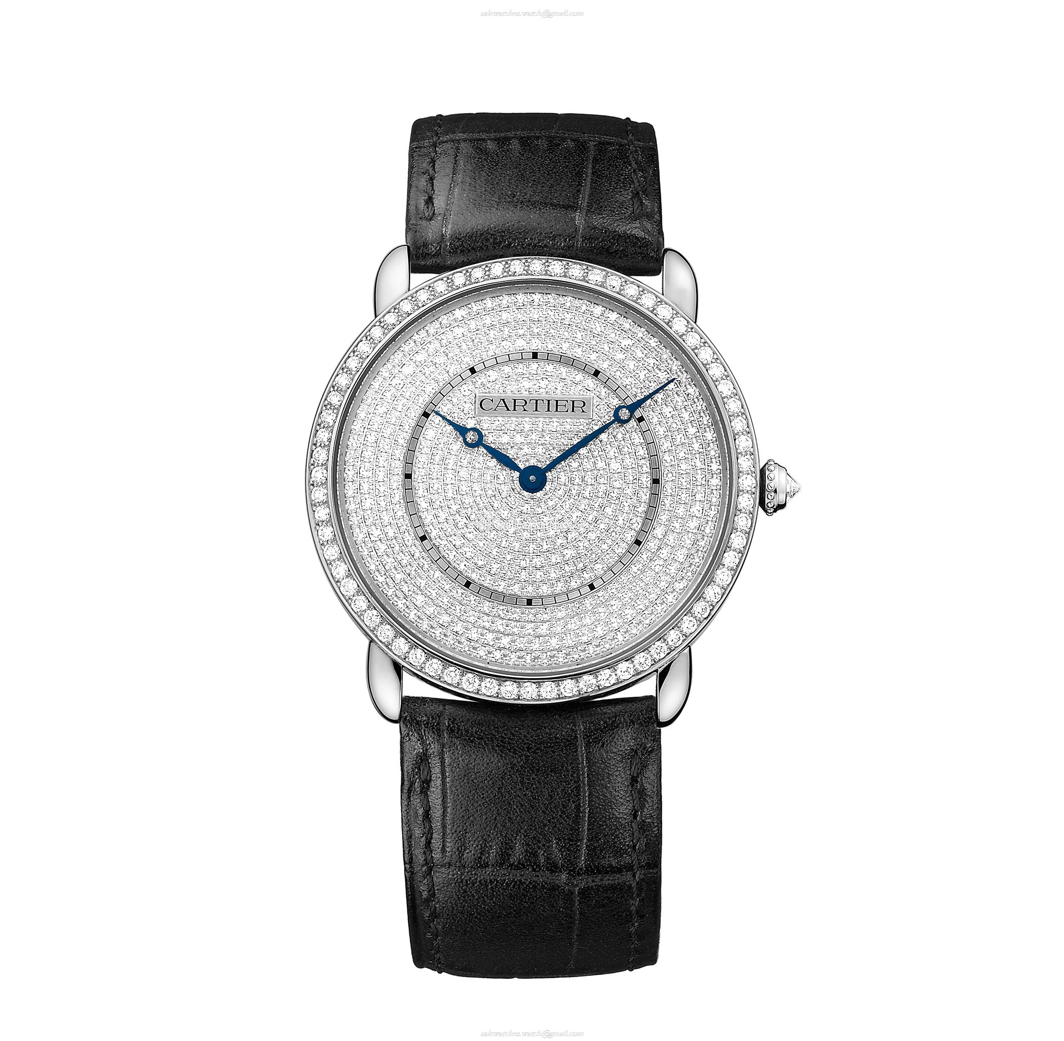 WR007007 Cartier Ronde Louis Cartier Large Model Manual White Gold & Diamonds