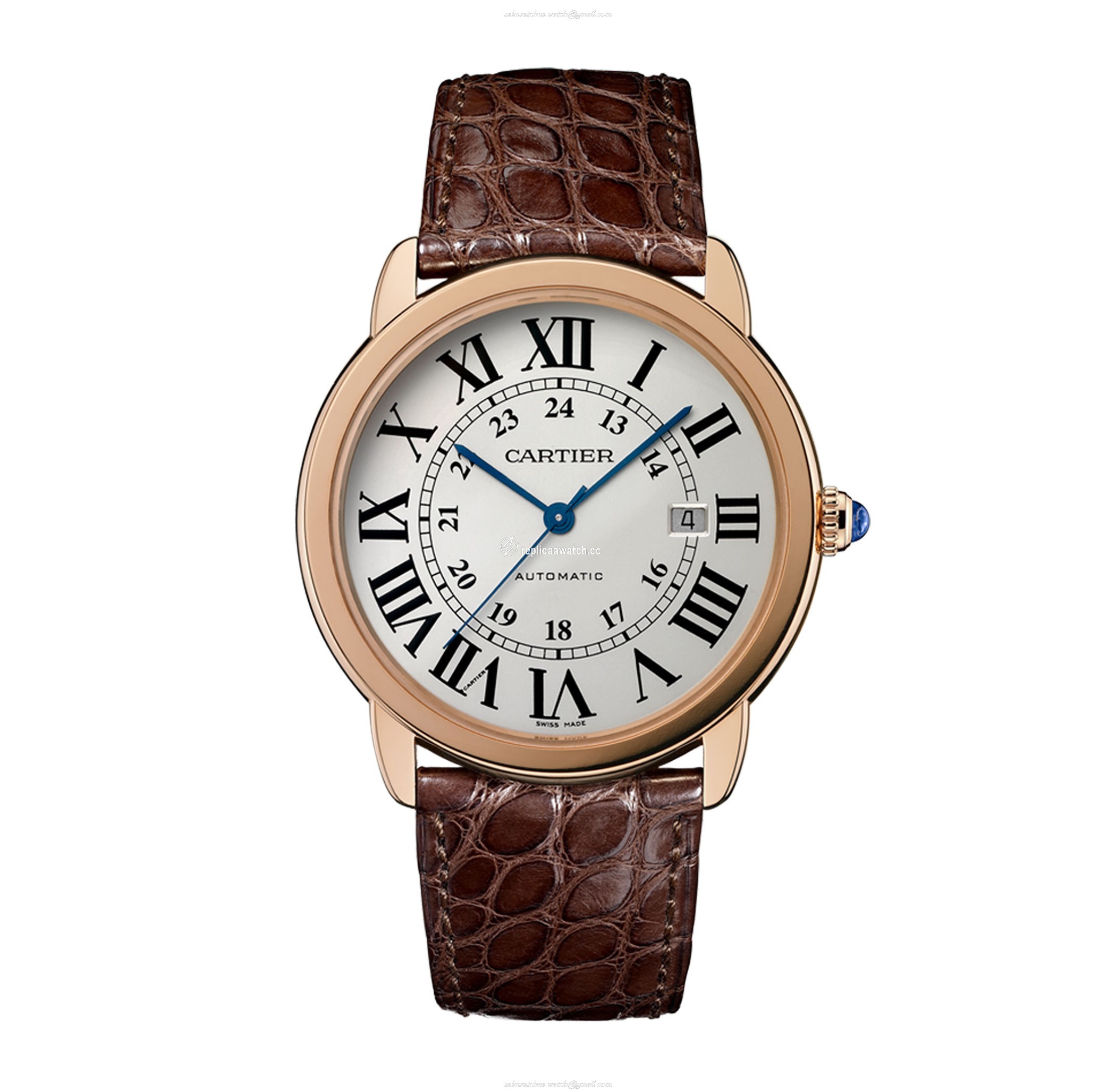 W6701009 Cartier Ronde Solo de Cartier Extra-Large Model Automatic Pink Gold & Steel