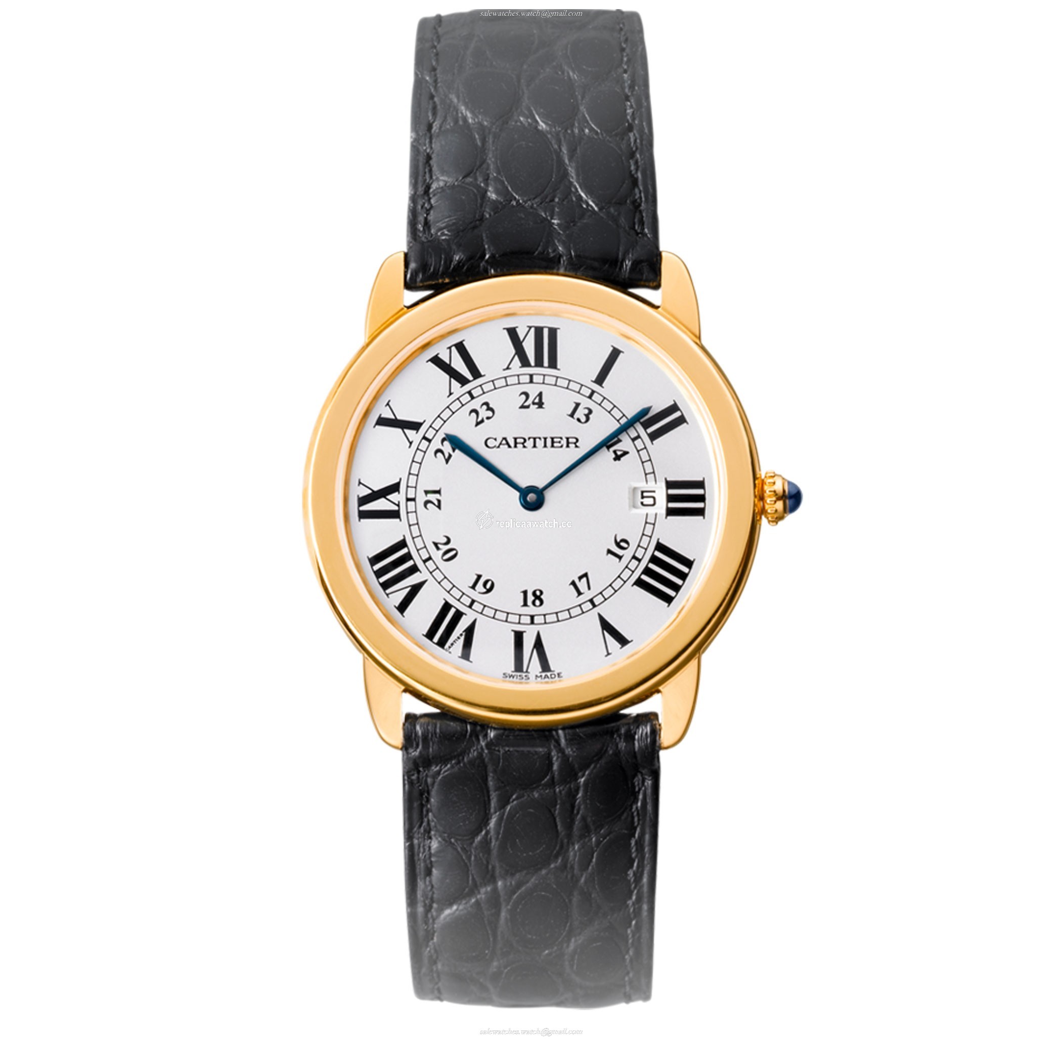 W6700455 Cartier Ronde Solo de Cartier Large Model Quartz Yellow Gold & Steel