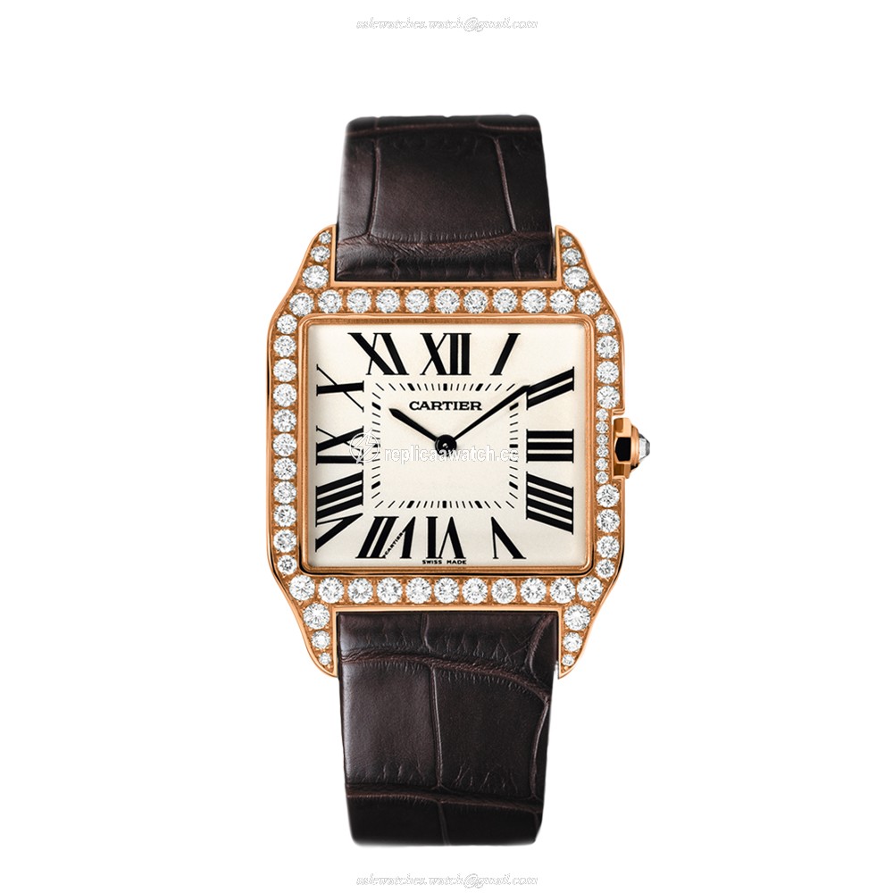 WH100751 Cartier Santos de Cartier Santos-Dumont Manual Pink Gold & Diamonds
