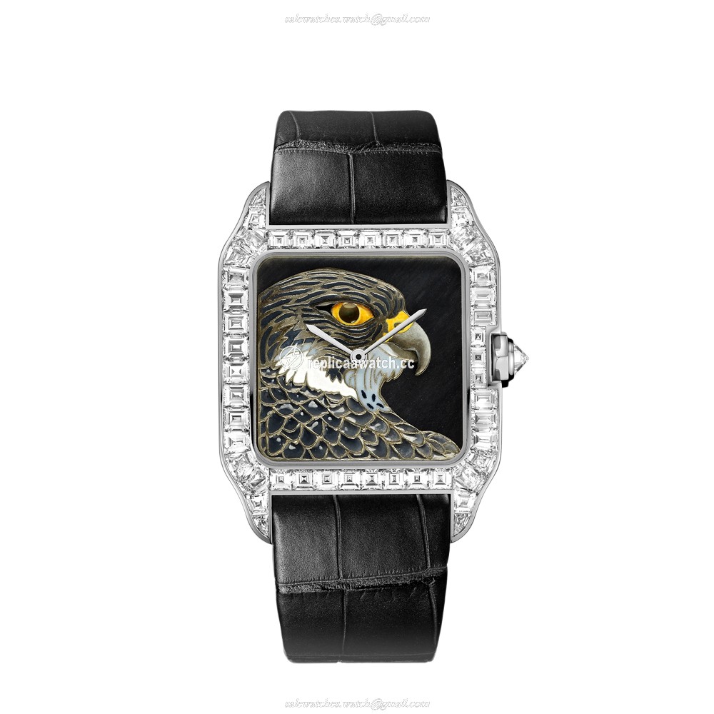 HPI00618 Cartier Santos de Cartier Santos-Dumont Manual White Gold & Diamonds