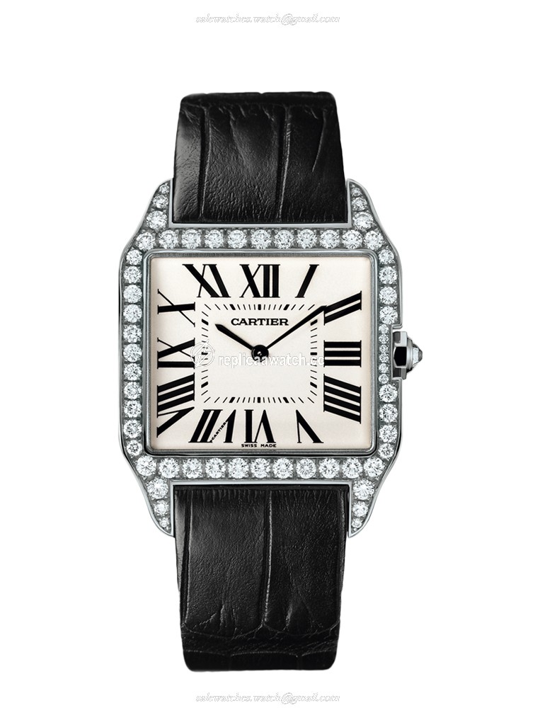 WH100651 Cartier Santos de Cartier Santos-Dumont Manual White Gold & Diamonds