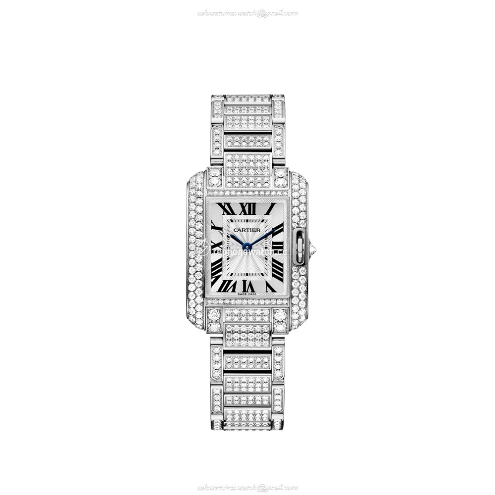 HPI00559 Cartier Tank Ladies Anglaise Quartz Small Model White Gold