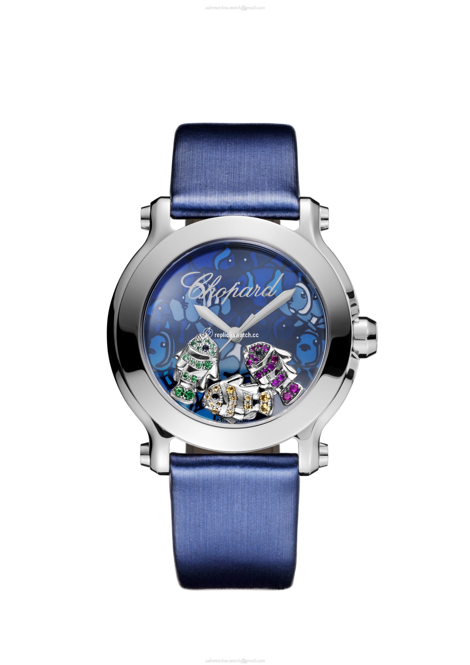 278475-3049 Chopard Happy Diamonds - Happy Sport Medium Stainless Steel & Colored Stones
