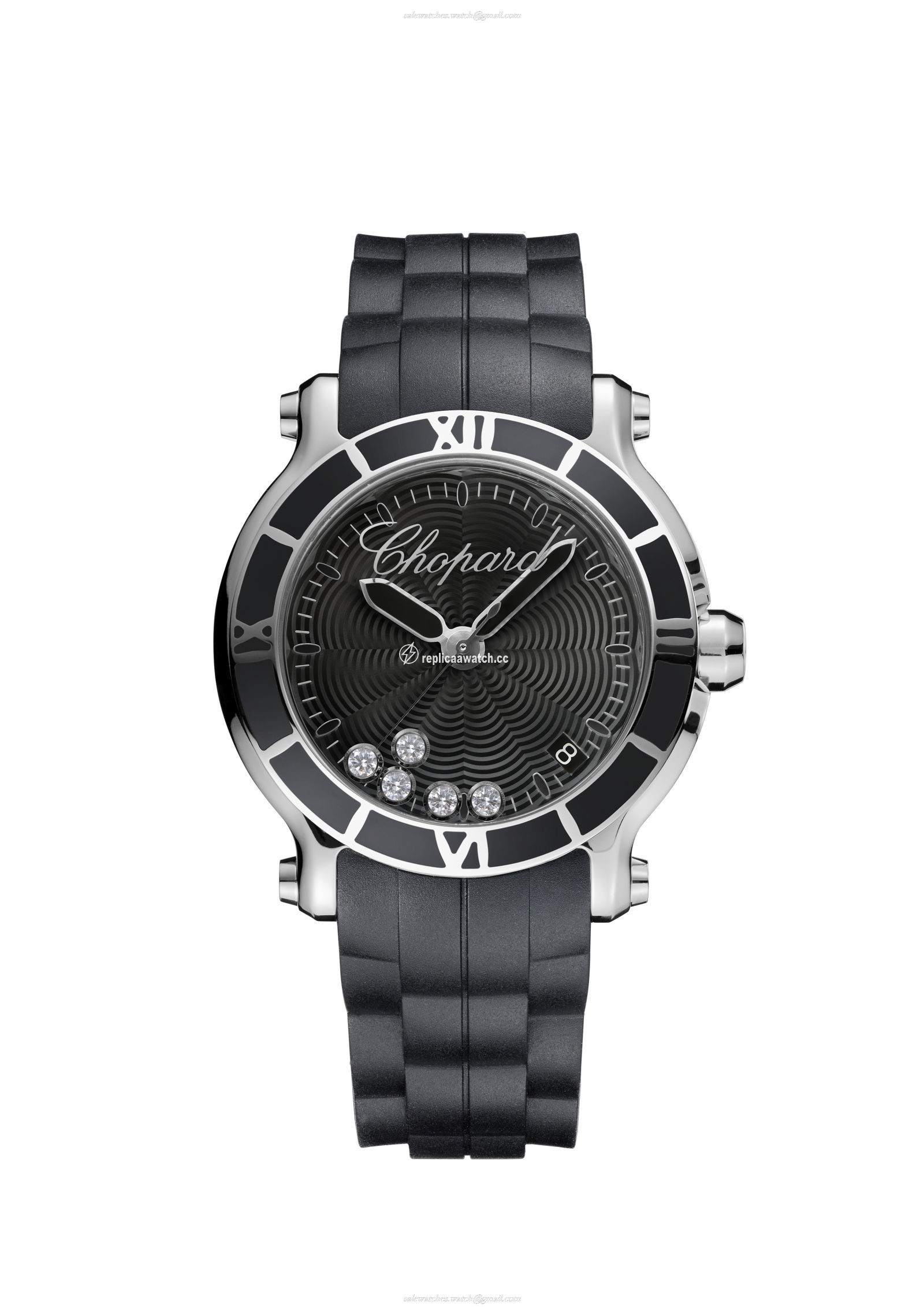 278551-3002 Chopard Happy Diamonds - Happy Sport Medium Watch Stainless Steel & Diamonds