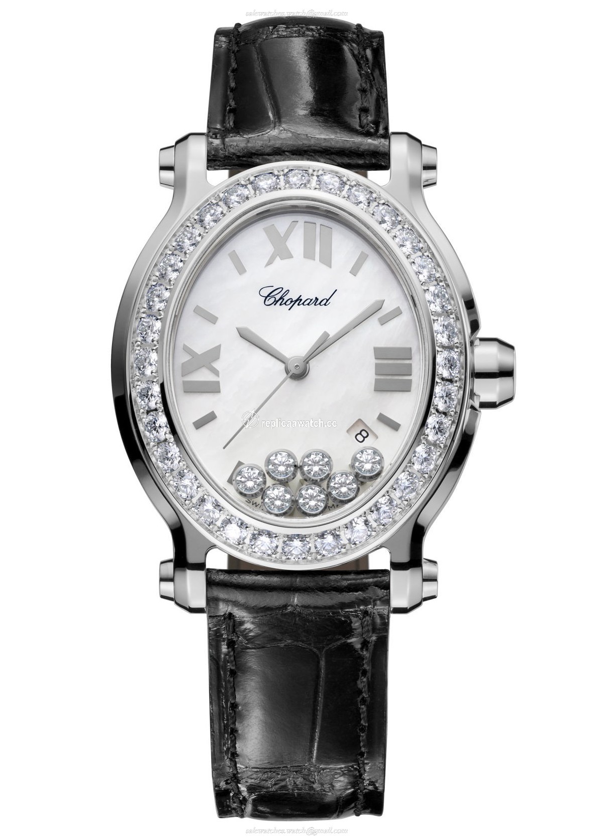 278546-3002 Chopard Happy Diamonds - Happy Sport Oval Watch Stainless Steel & Diamonds