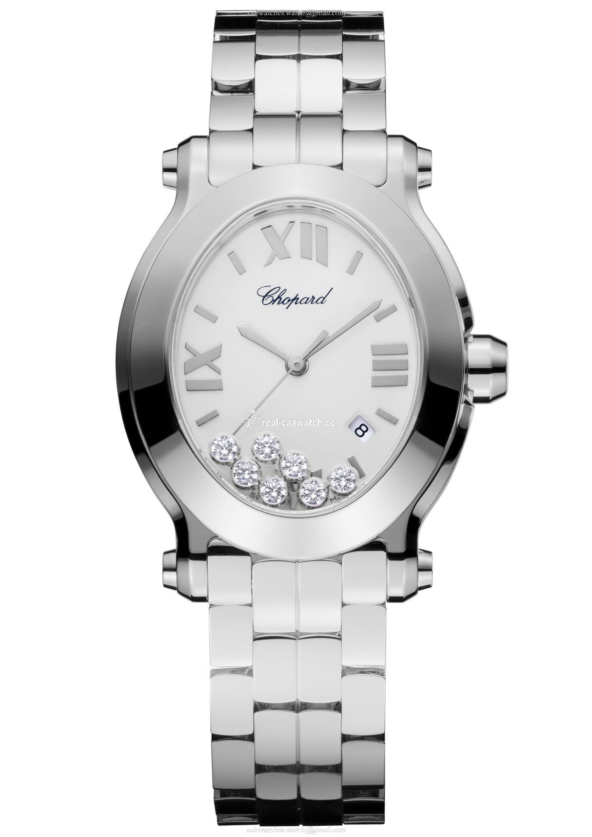 278546-3003 Chopard Happy Diamonds - Happy Sport Oval Watch Stainless Steel & Diamonds