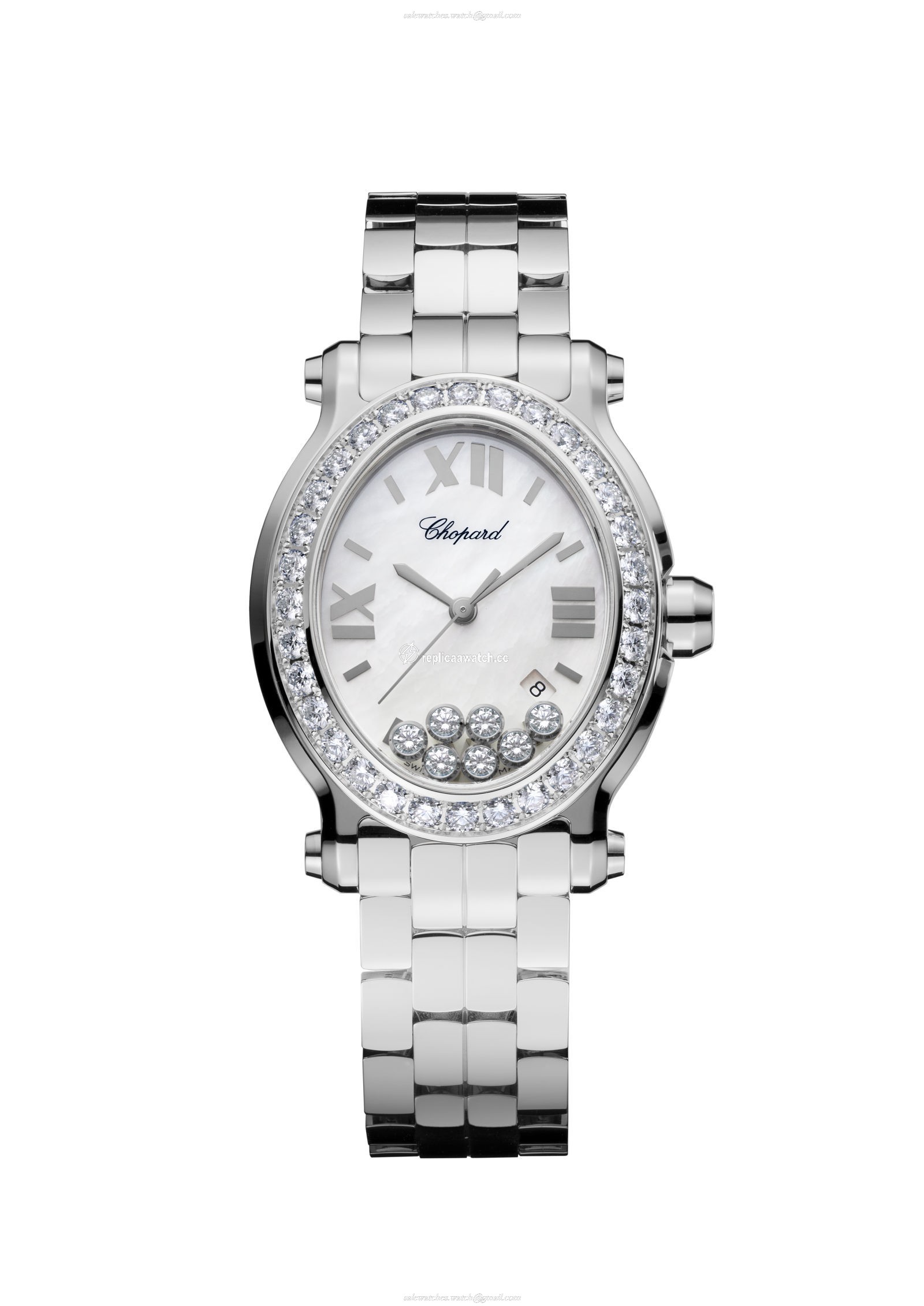 278546-3004 Chopard Happy Diamonds - Happy Sport Oval Watch Stainless Steel & Diamonds