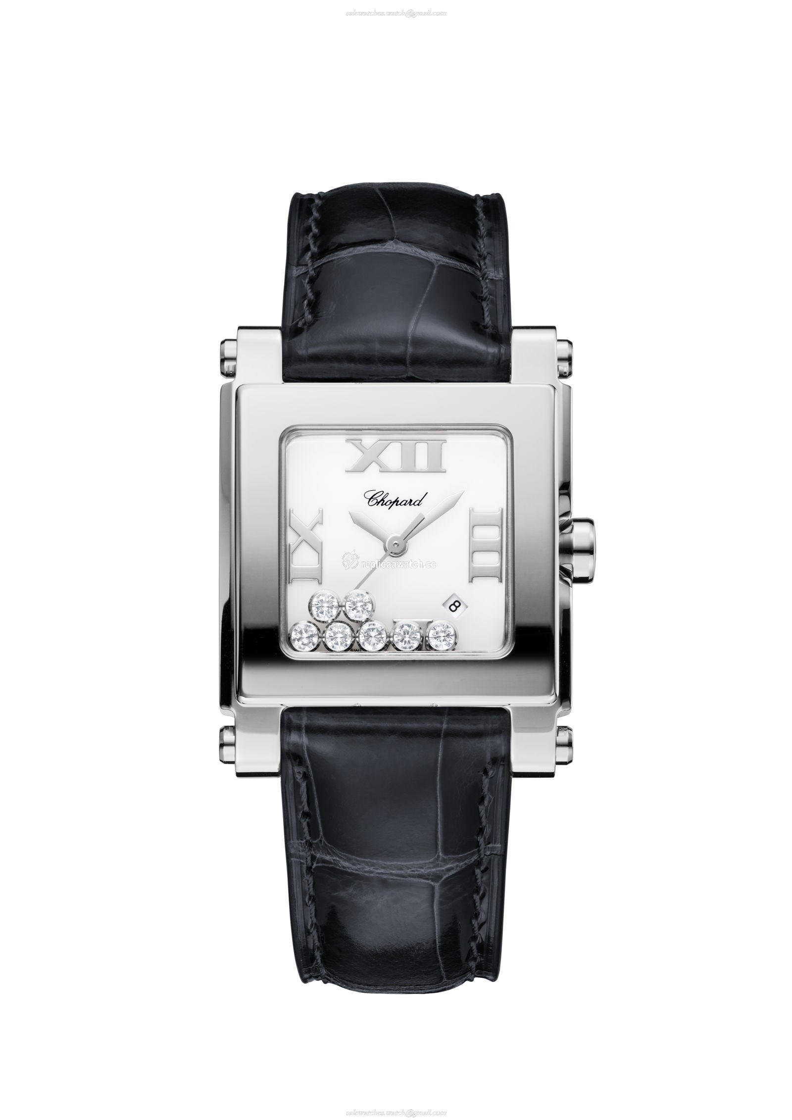 278495-3001 Chopard Happy Diamonds - Happy Sport Square Medium Watch Stainless Steel & Diamonds
