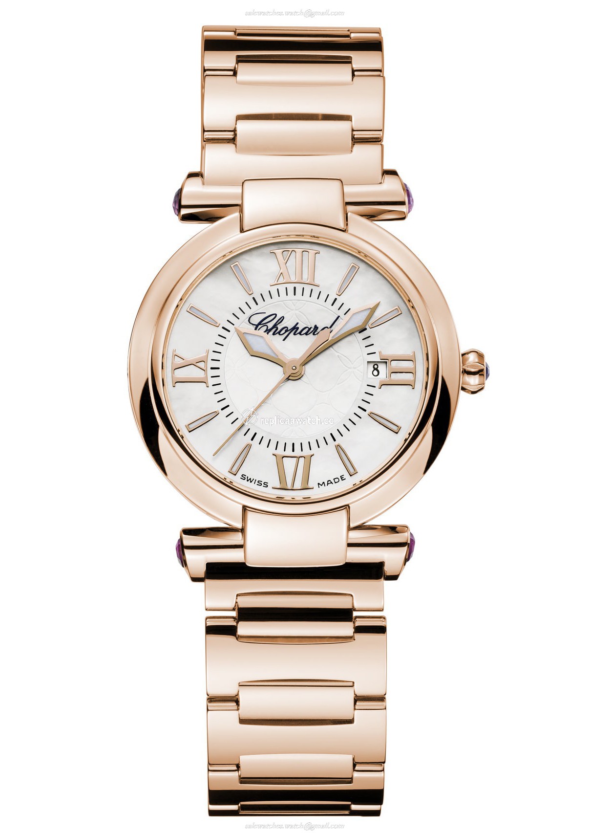 384238-5002 Chopard Imperiale 28 MM Watch 18-Carat Rose Gold & Amethysts