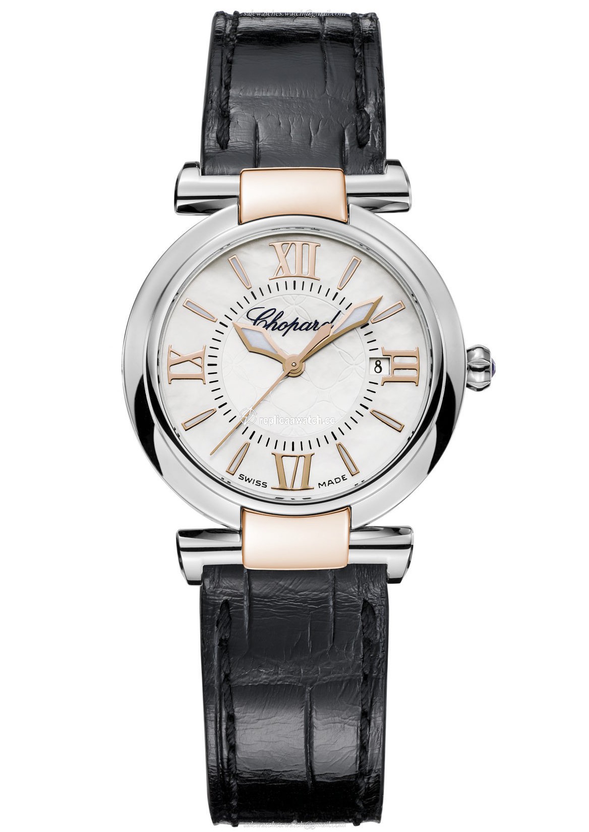 388541-6001 Chopard Imperiale 28 MM Watch 18-Carat Rose Gold, Stainless Steel & Amethysts