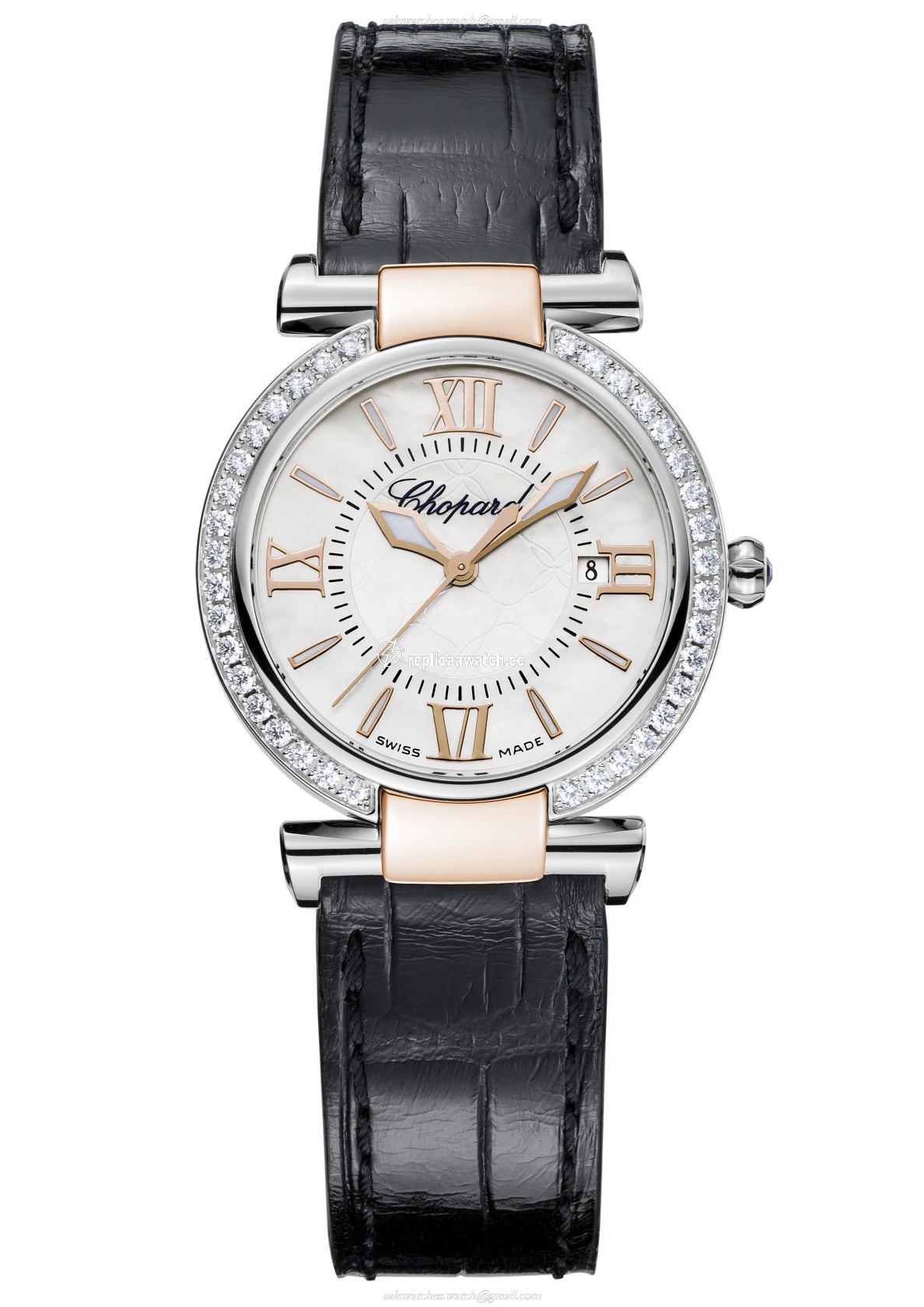 388541-6003 Chopard Imperiale 28 MM Watch 18-Carat Rose Gold, Stainless Steel, Amethysts & Diamonds