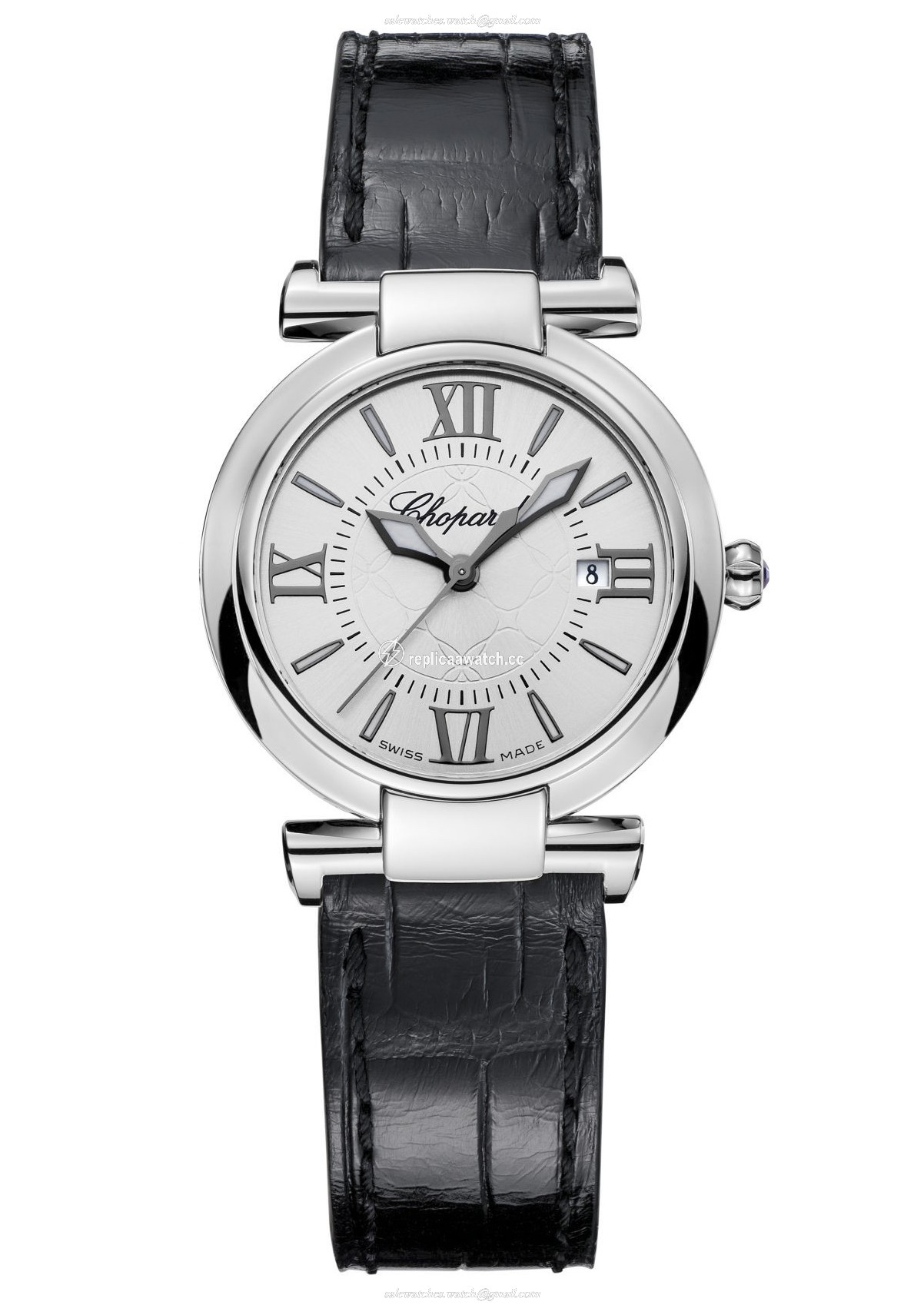388541-3001 Chopard Imperiale 28 MM Watch Stainless Steel & Amethysts