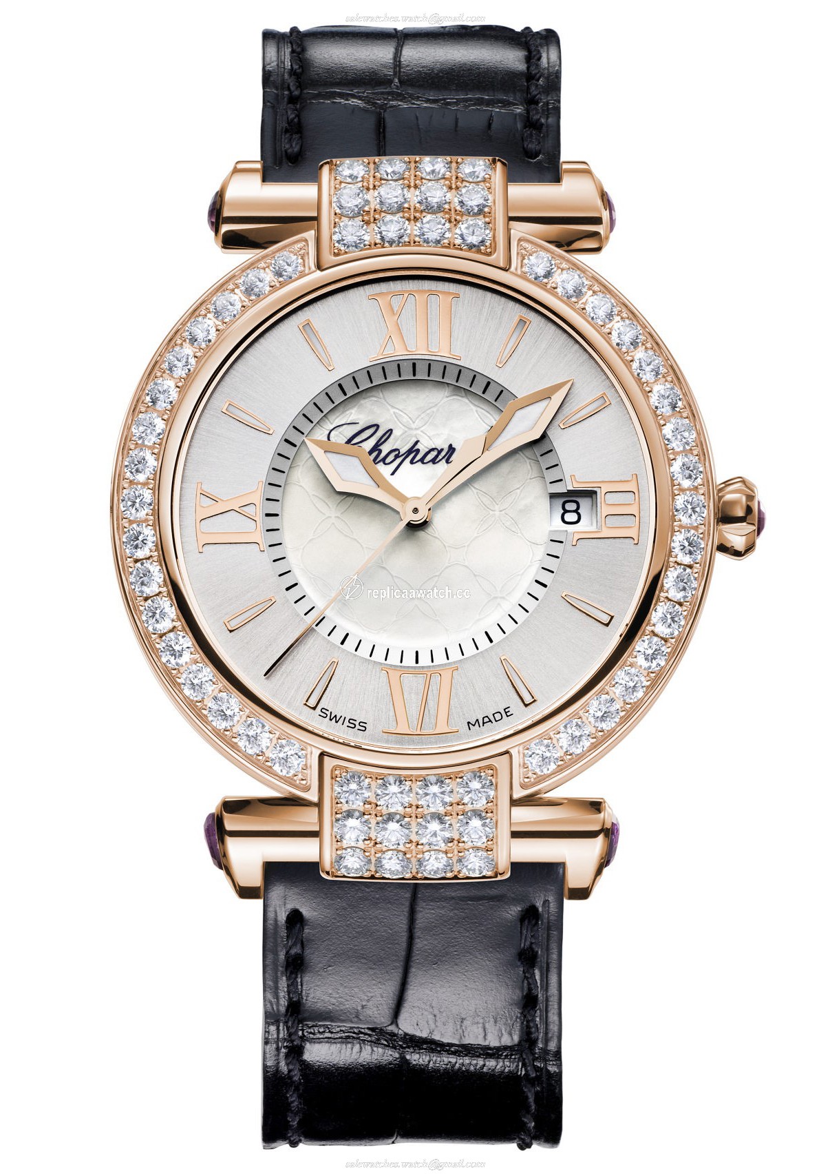 384221-5002 Chopard Imperiale 36 MM Watch 18-Carat Rose Gold, Amethysts & Diamonds