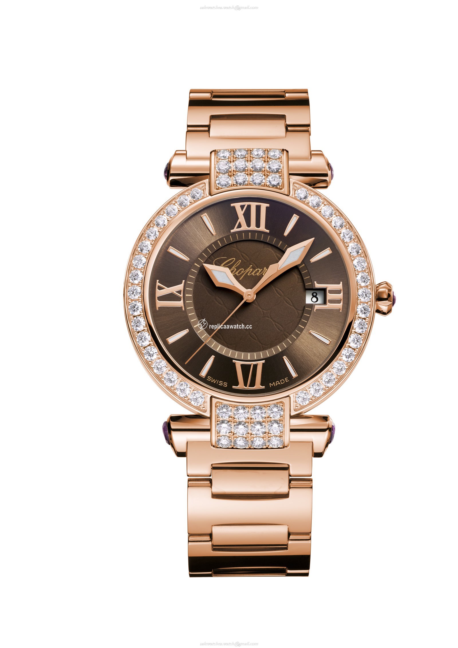 384221-5012 Chopard Imperiale 36 MM Watch 18-Carat Rose Gold, Amethysts & Diamonds