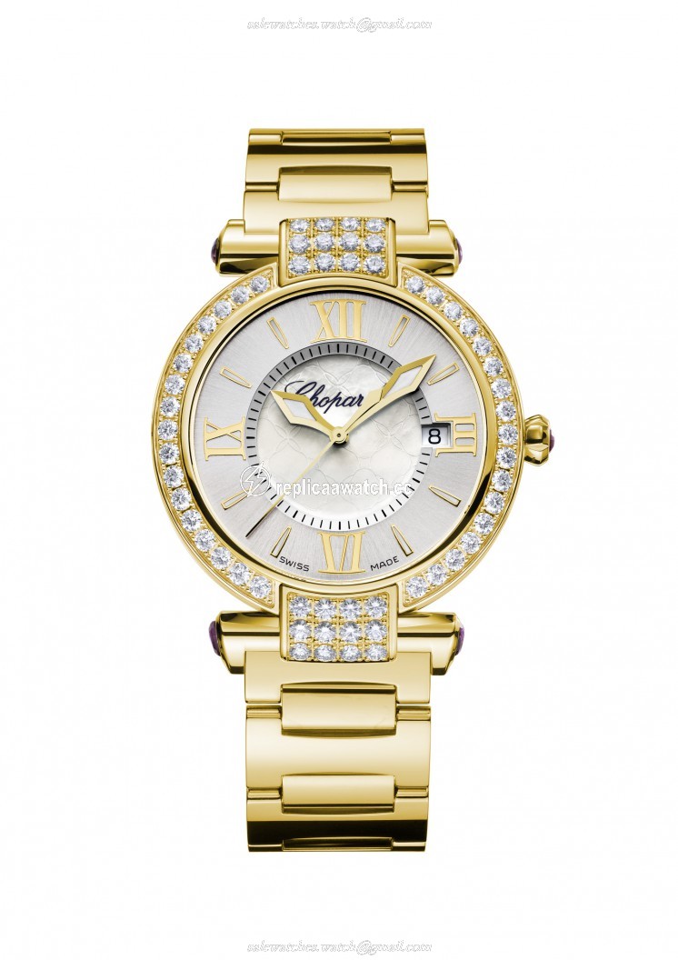 384221-0004 Chopard Imperiale 36 MM Watch 18-Carat Yellow Gold, Amethysts & Diamonds