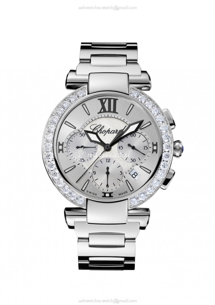 388549-3004 Chopard Imperiale Chrono 40 MM Watch Stainless Steel, Amethysts & Diamonds