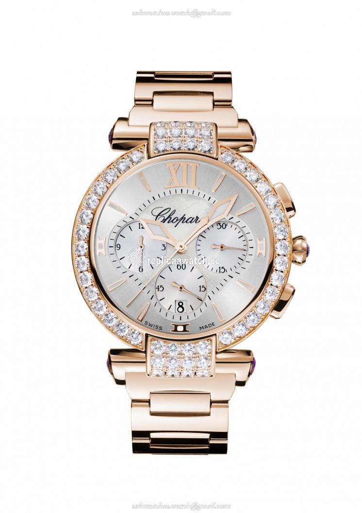384211-5004 Chopard Imperiale Chrono 40 MM Watch 18-Carat Rose Gold, Amethysts & Diamonds