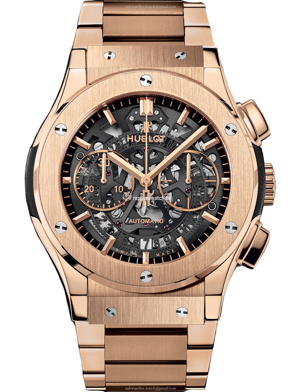 525.OX.0180.OX Hublot Classic Fusion Aero Chronograph King Gold Bracelet 45MM