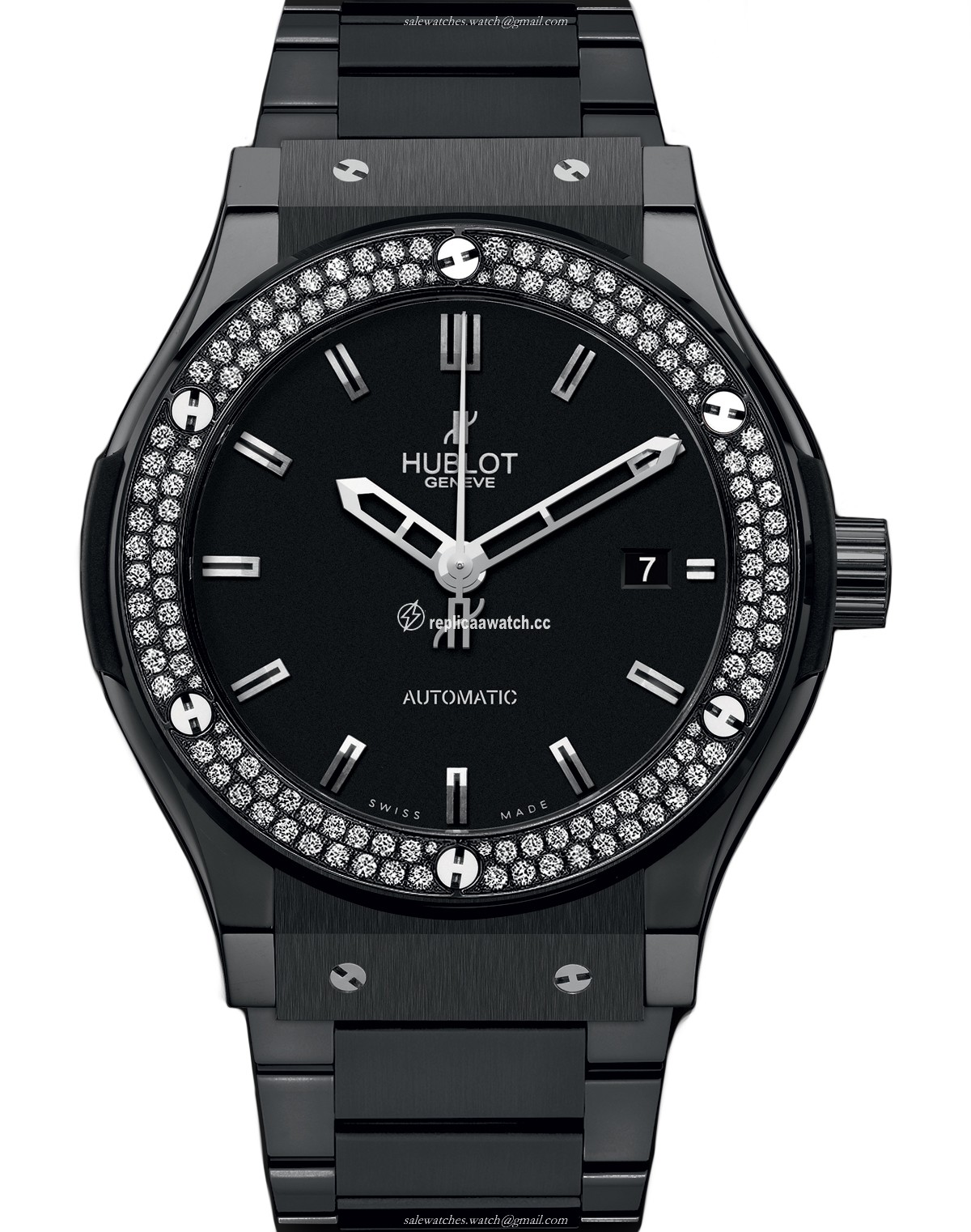542.CM.1170.CM.1104 Hublot Classic Fusion Black Magic Diamonds Bracelet