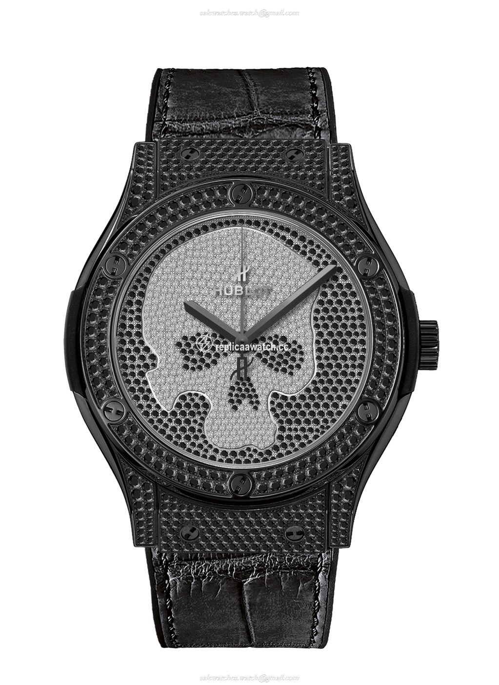 511.ND.9100.LR.1700.SKULL Hublot Classic Fusion Black Skull Full Pave