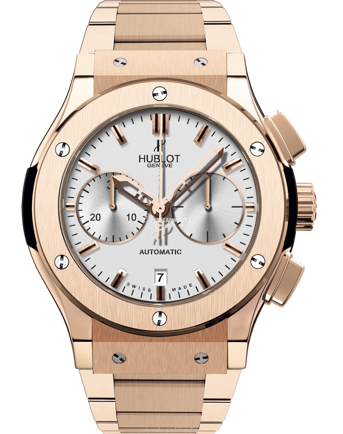 521.OX.2610.OX Hublot Classic Fusion Chronograph King Gold Opalin Bracelet 45MM