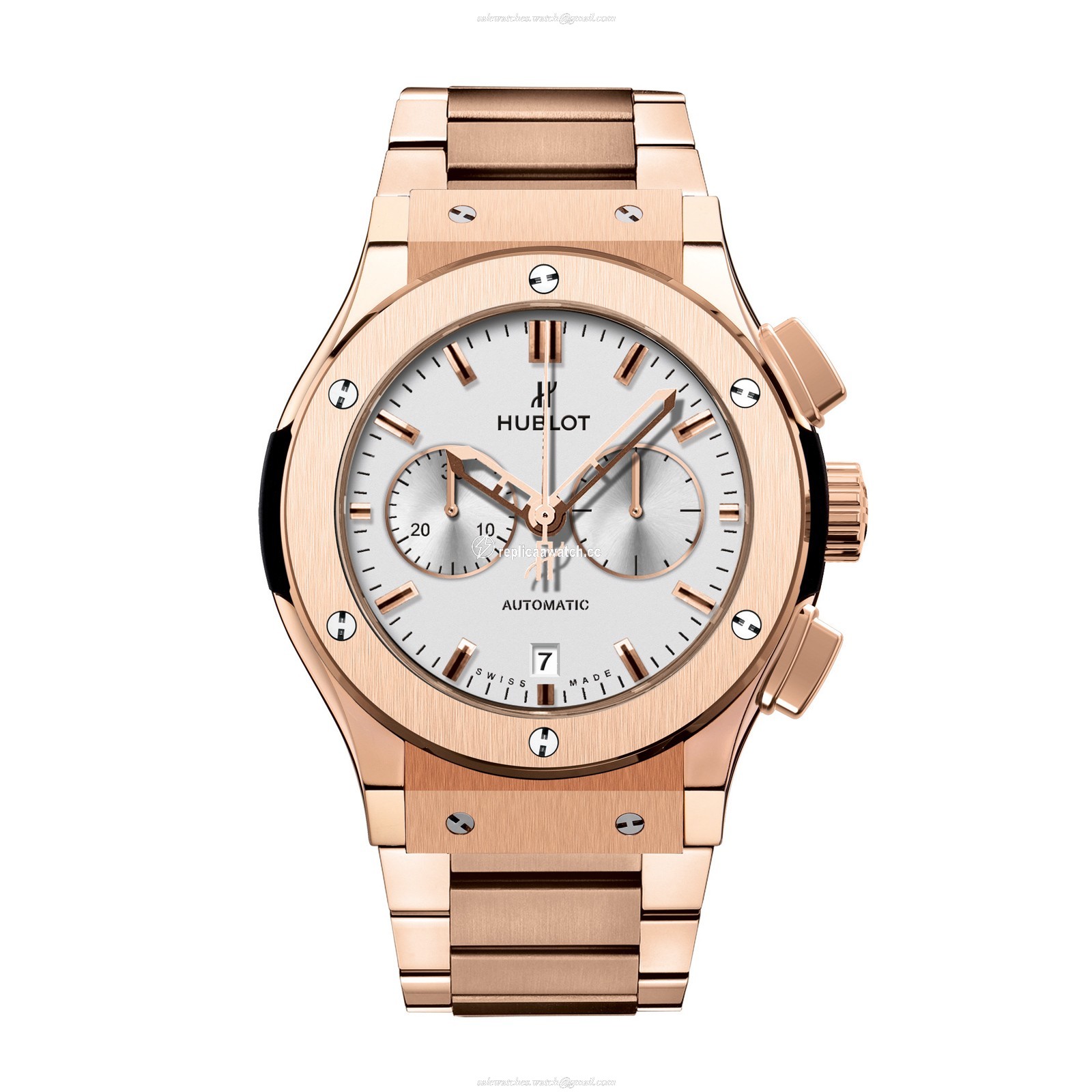 541.OX.2610.OX Hublot Classic Fusion Chronograph King Gold Opalin Bracelet
