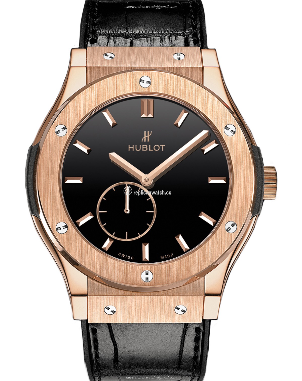 515.OX.1280.LR Hublot Classic Fusion Classico Ultra-thin King Gold Black Shiny Dial 45MM