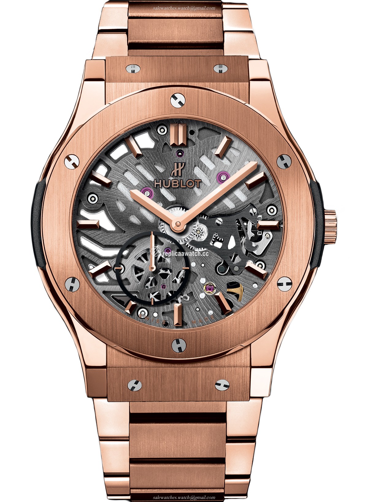 545.OX.0180.OX Hublot Classic Fusion Classico Ultra-thin Skeleton King Gold Bracelet