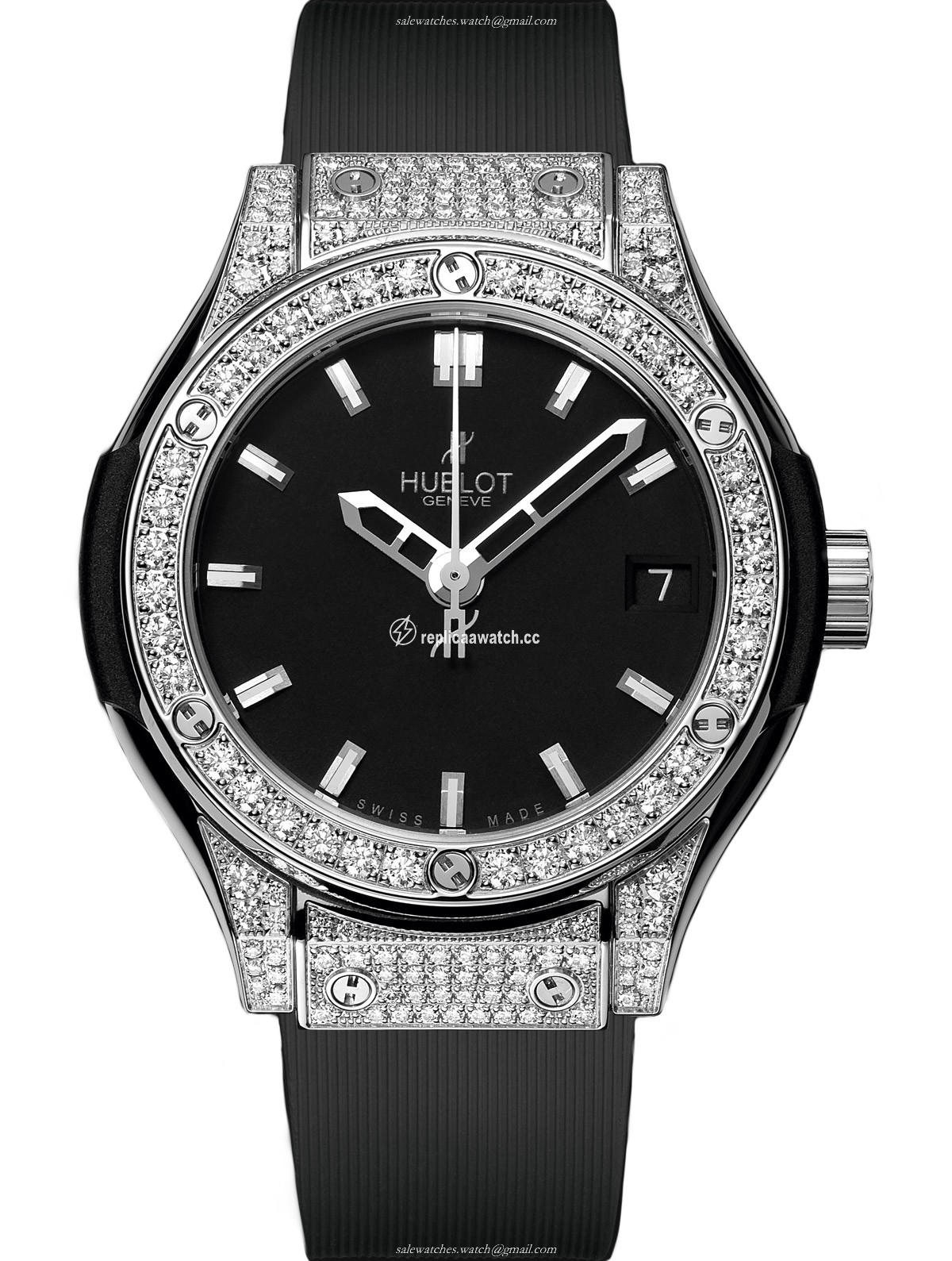 581.NX.1170.RX.1704 Hublot Classic Fusion Ladies Titanium Pave 33MM