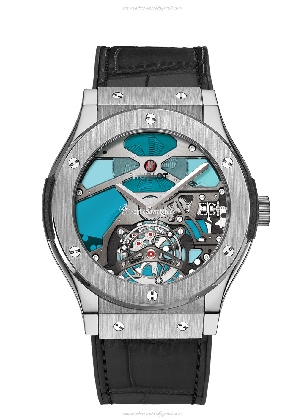 502.NX.0003.LR Hublot Classic Fusion Tourbillon Titanium Blue Vitrail