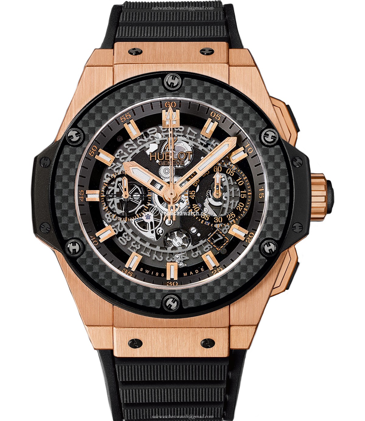 701.OQ.0180.RX Hublot King Power Unico King Gold Carbon
