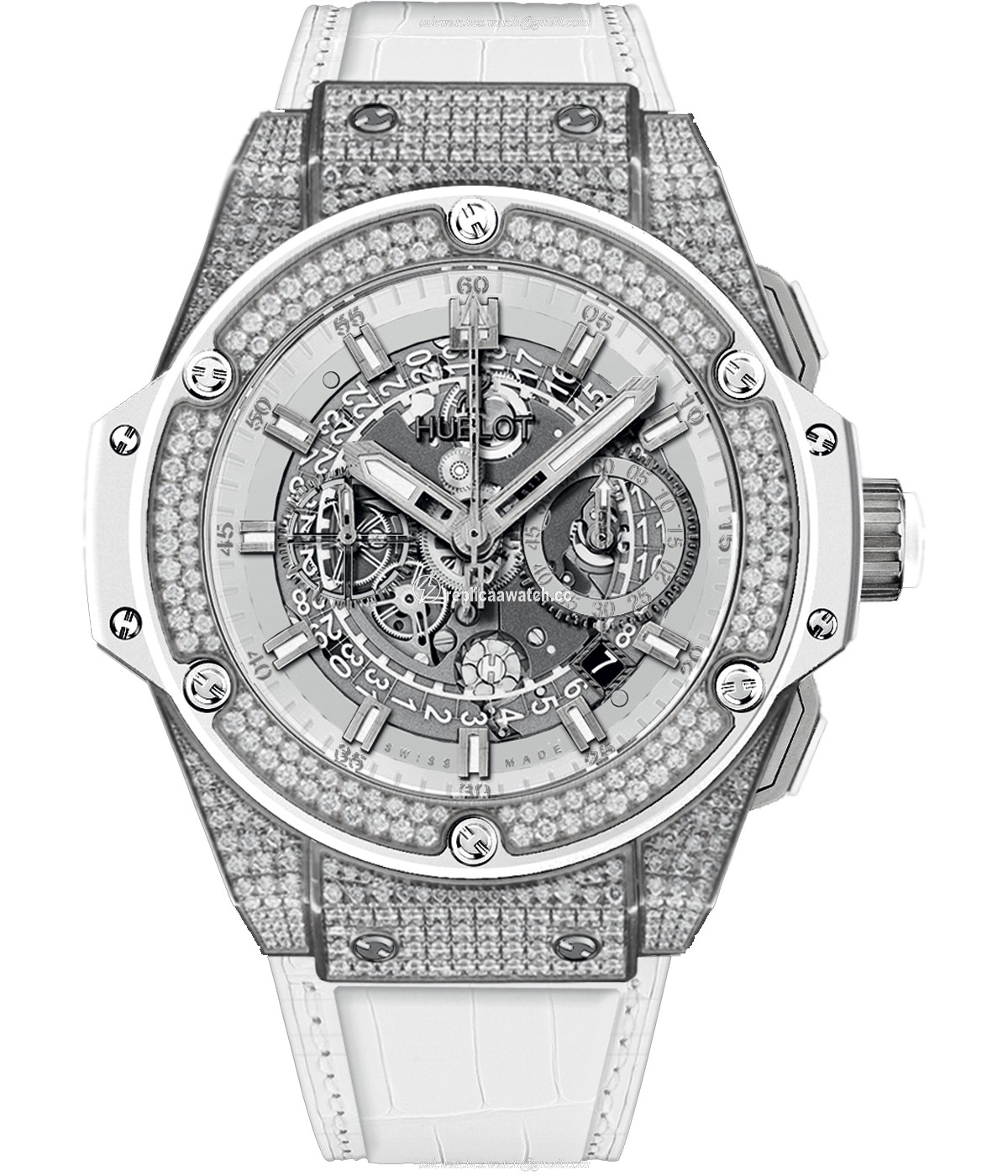 701.NE.0127.GR.1704 Hublot King Power Unico Titanium White Pave