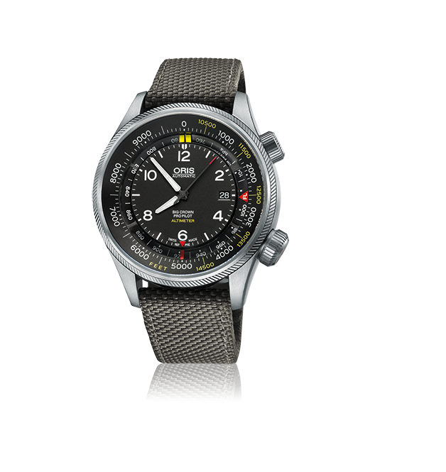 01 733 7705 4134-07 5 23 17FC Oris Aviation Big Crown ProPilot Altimeter with Feet Scale