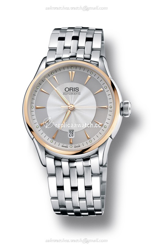 01 733 7591 6351-07 8 21 73 Oris Culture Artelier Date Automatic Rose Gold
