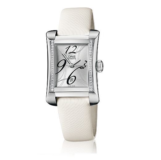 01 561 7621 4961-07 5 16 74 Oris Culture Ladies Rectangular Date Diamonds