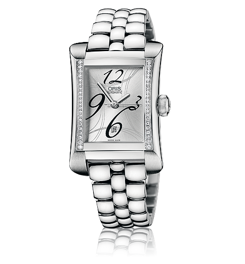 01 561 7621 4961-07 8 16 75 Oris Culture Ladies Rectangular Date Diamonds