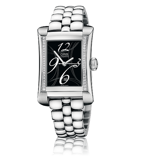 01 561 7621 4964-07 8 16 75 Oris Culture Ladies Rectangular Date Diamonds
