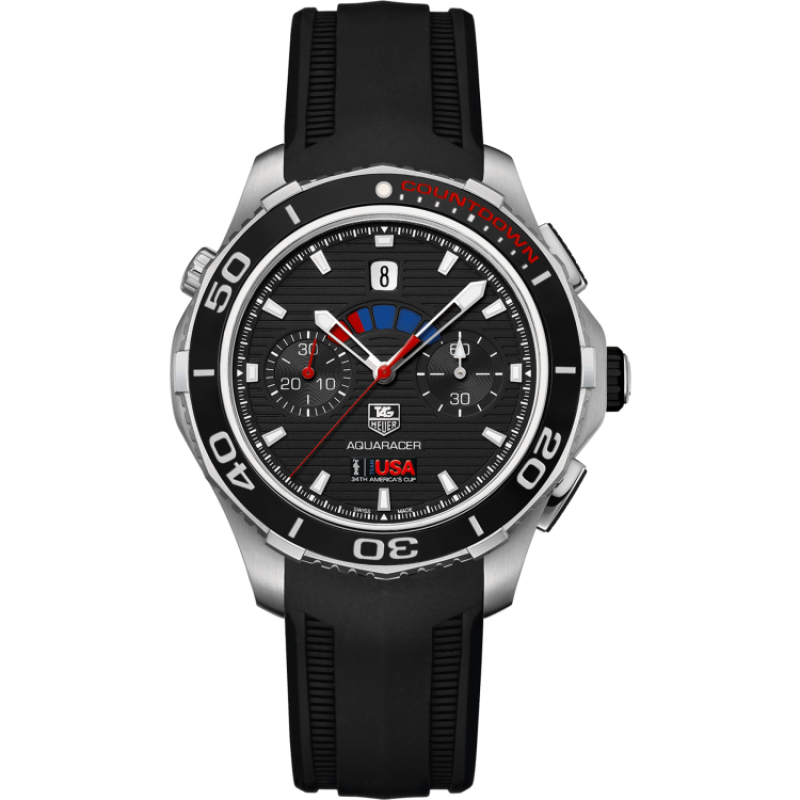 CAK211B.FT8019 TAG Heuer Aquaracer 500m Calibre 72 Countdown Automatic Chronograph 43 mm Limited Edition Team USA