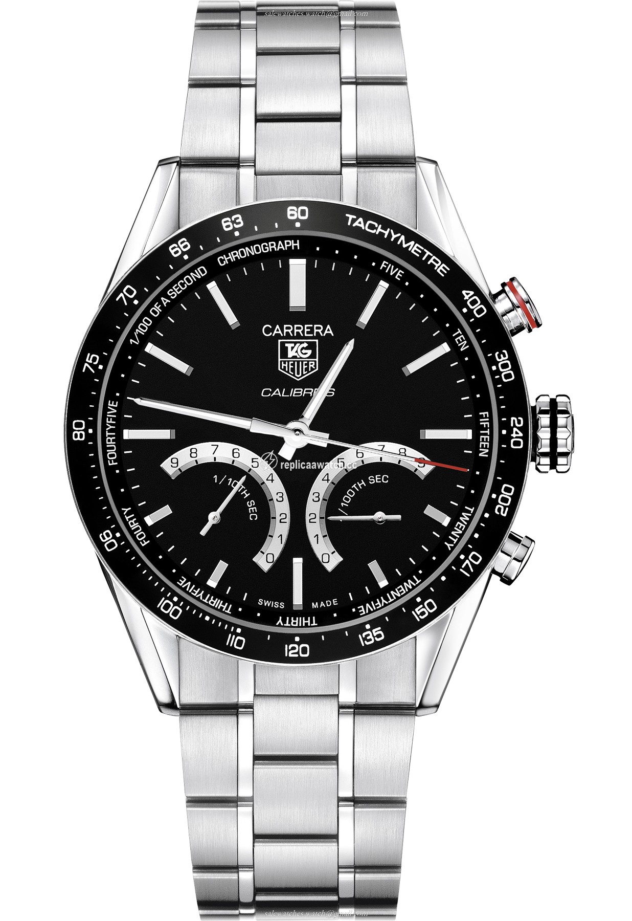 CV7A12.BA0795 TAG Heuer Carrera Caliber 1/100th sec electro-mechanical chronograph