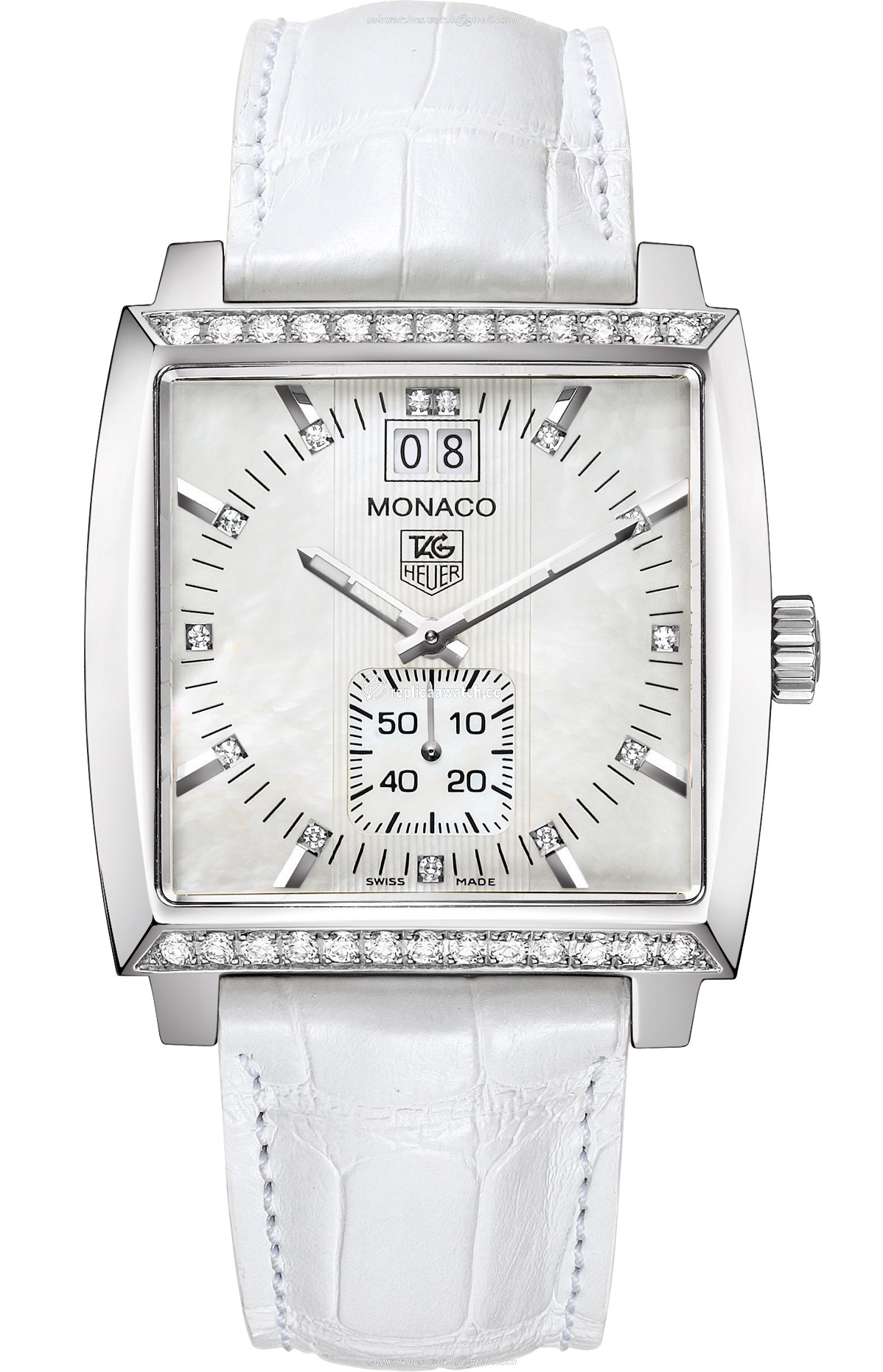 WAW1313.FC6247 Tag Heuer Monaco grande date diamond bezel and diamond dial