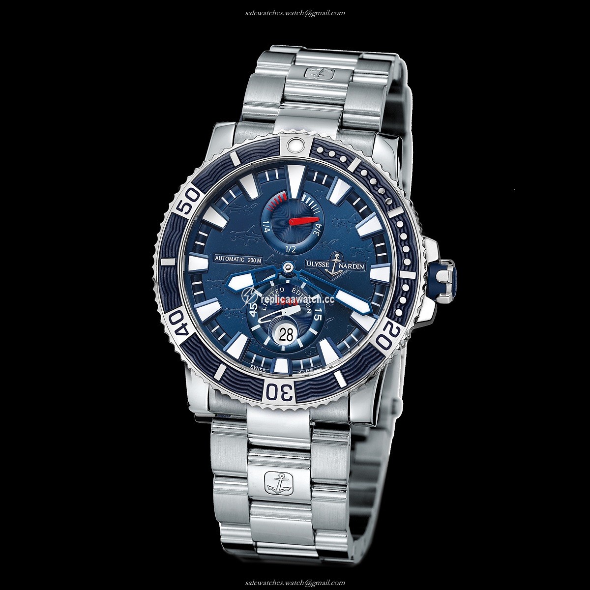 263-91LE-7M Ulysse Nardin Hammerhead Shark Limited Edition Maxi Marine Diver Titanium