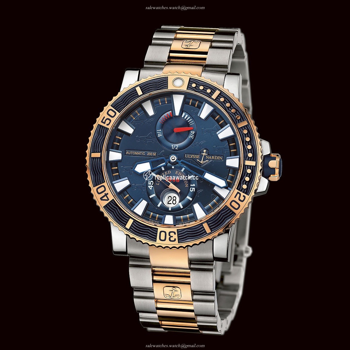 265-91LE-8M Ulysse Nardin Hammerhead Shark Limited Edition Maxi Marine Diver Titanium