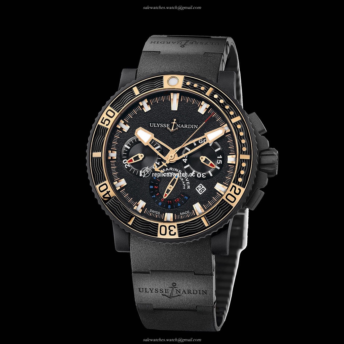 353-90-3C Ulysse Nardin Marine Black Sea Chronograph