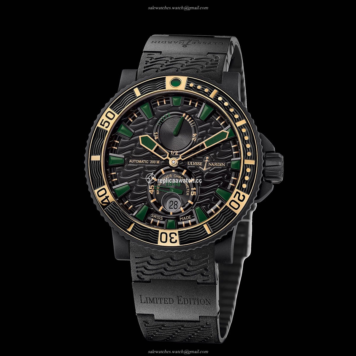 263-92LE-3C/928-RG Ulysse Nardin Marine Diver Black Sea / Blue Sea