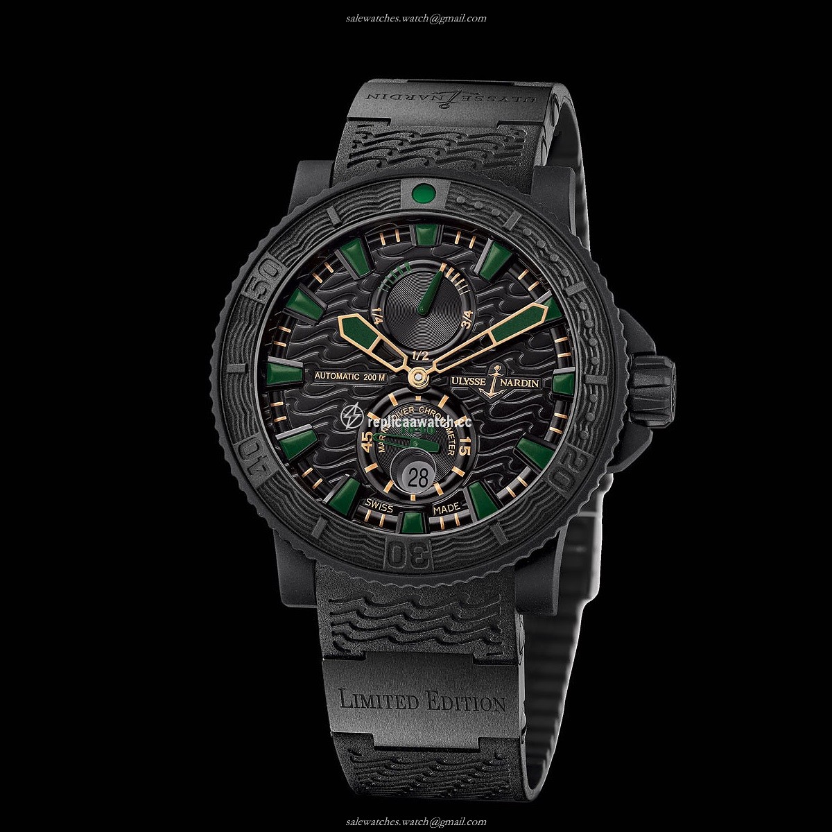 263-92LE-3C/928 Ulysse Nardin Marine Diver Black Sea / Blue Sea